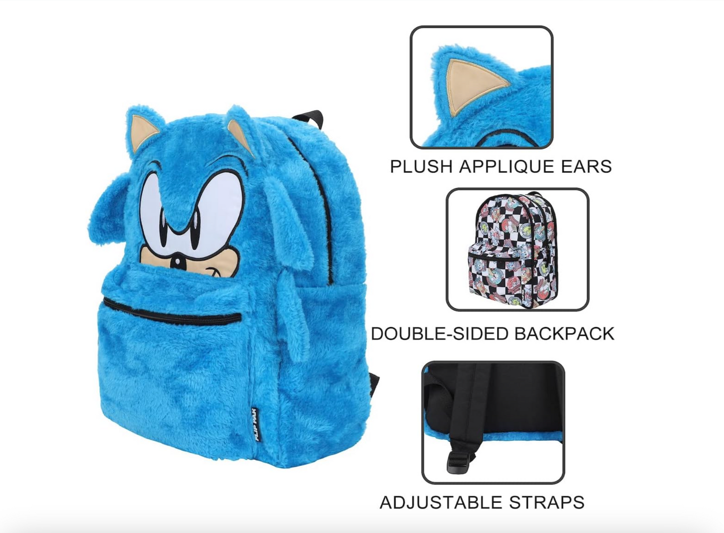 Backpack Sonic the Hedgehog Reversible Character Bag