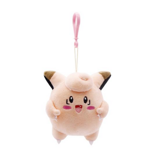 Pokemon Clefairy 6" Plushie Key Chain Stuffed Animal Keyring Clip-on Backpack Hanger